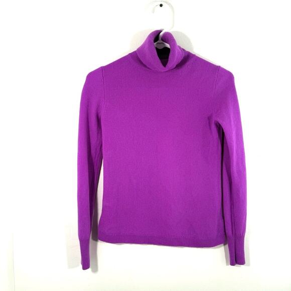 J. Crew Everyday 100% Cashmere Berry Purple Turtleneck Sweater XXS J6600 - Picture 1 of 10